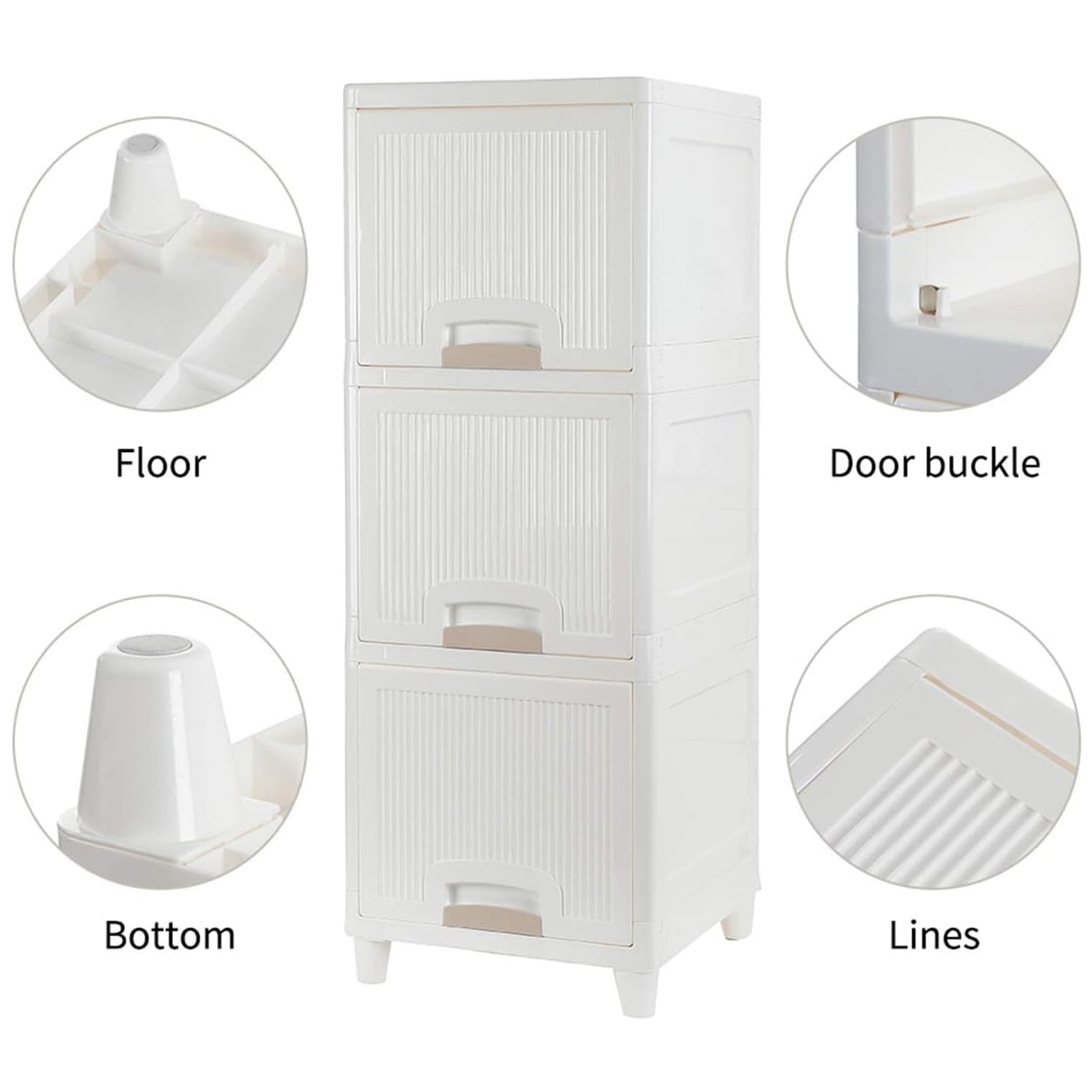 Multipurpose Storage Cabinet Storage Solutions Plastic Drawers Multi Layer Wardrobe Storage Drawers Foldable Multipurpose Drawer Units For Kitchen Bathroom Bedroom Cloth (3layer)