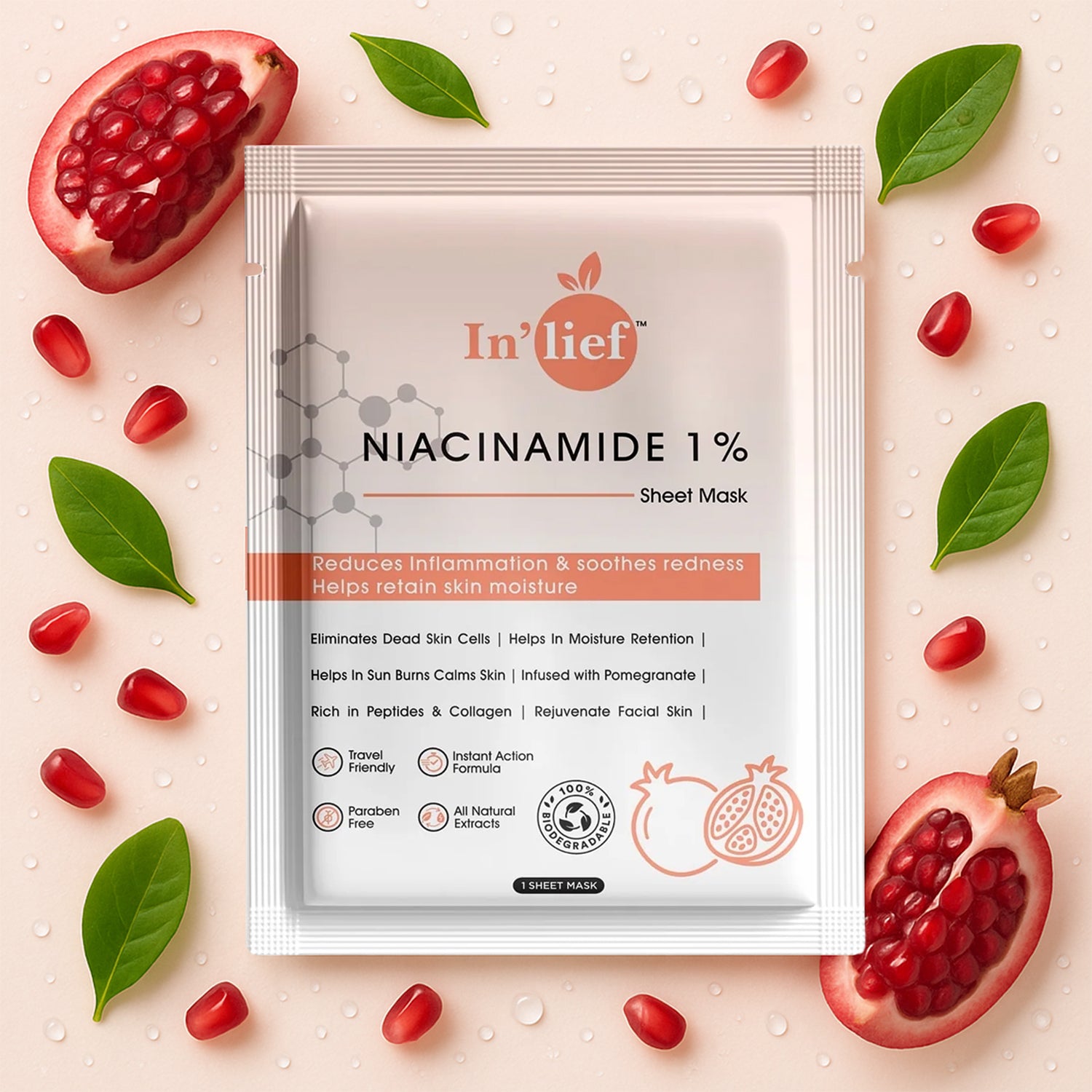 Inlief Niacinamide 1 Hydrating Calming Facial Sheet Mask (1 Pc)