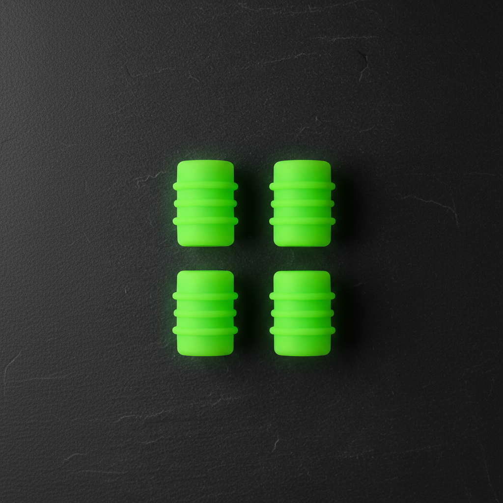 Glowing Tyre Valve Caps for Car & Bike (4 Pcs) – Neon Night Safety Wheel Accessories | Universal Fit