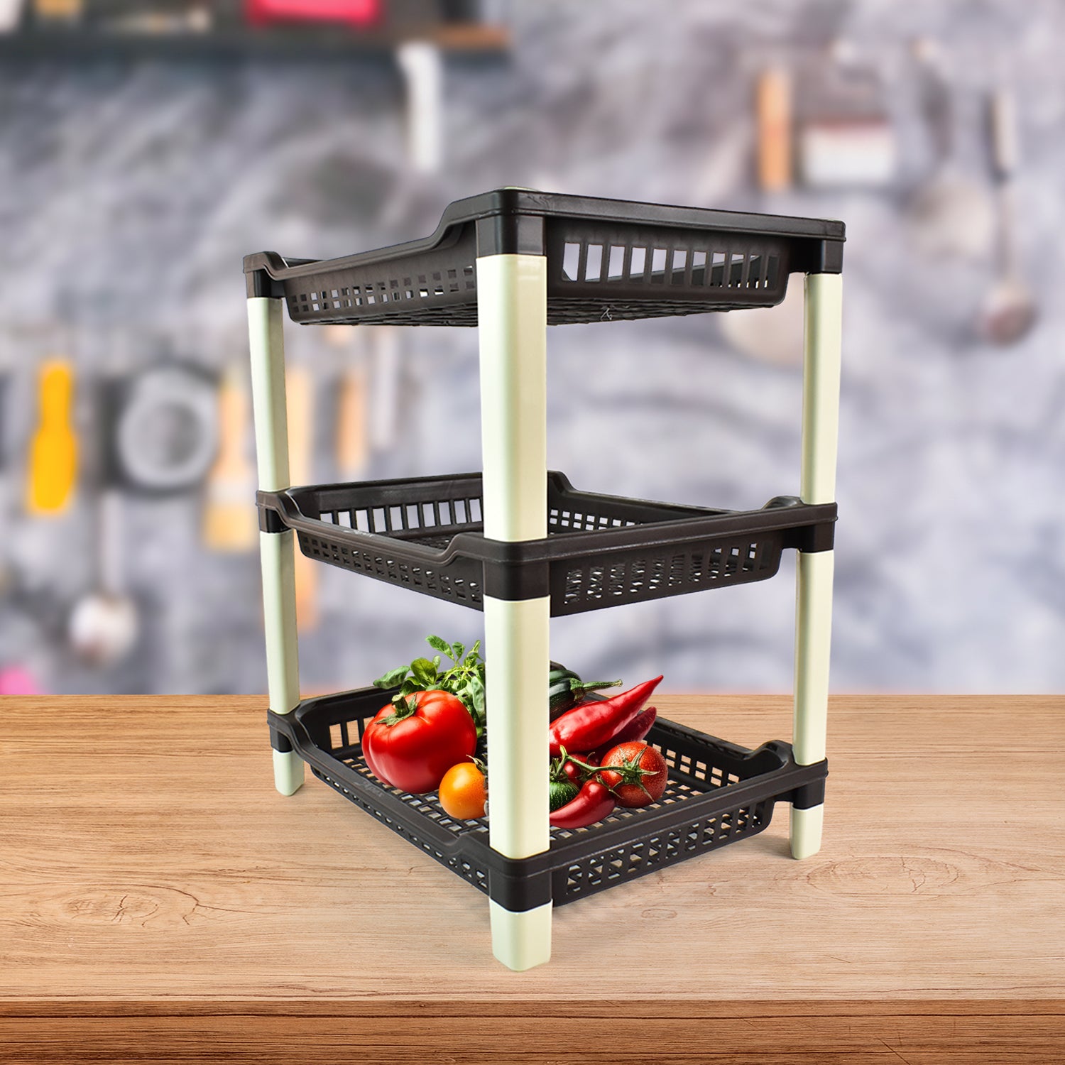 Apex Big Multi Use Plastic Storage Rack 3-tier (1 Pc)