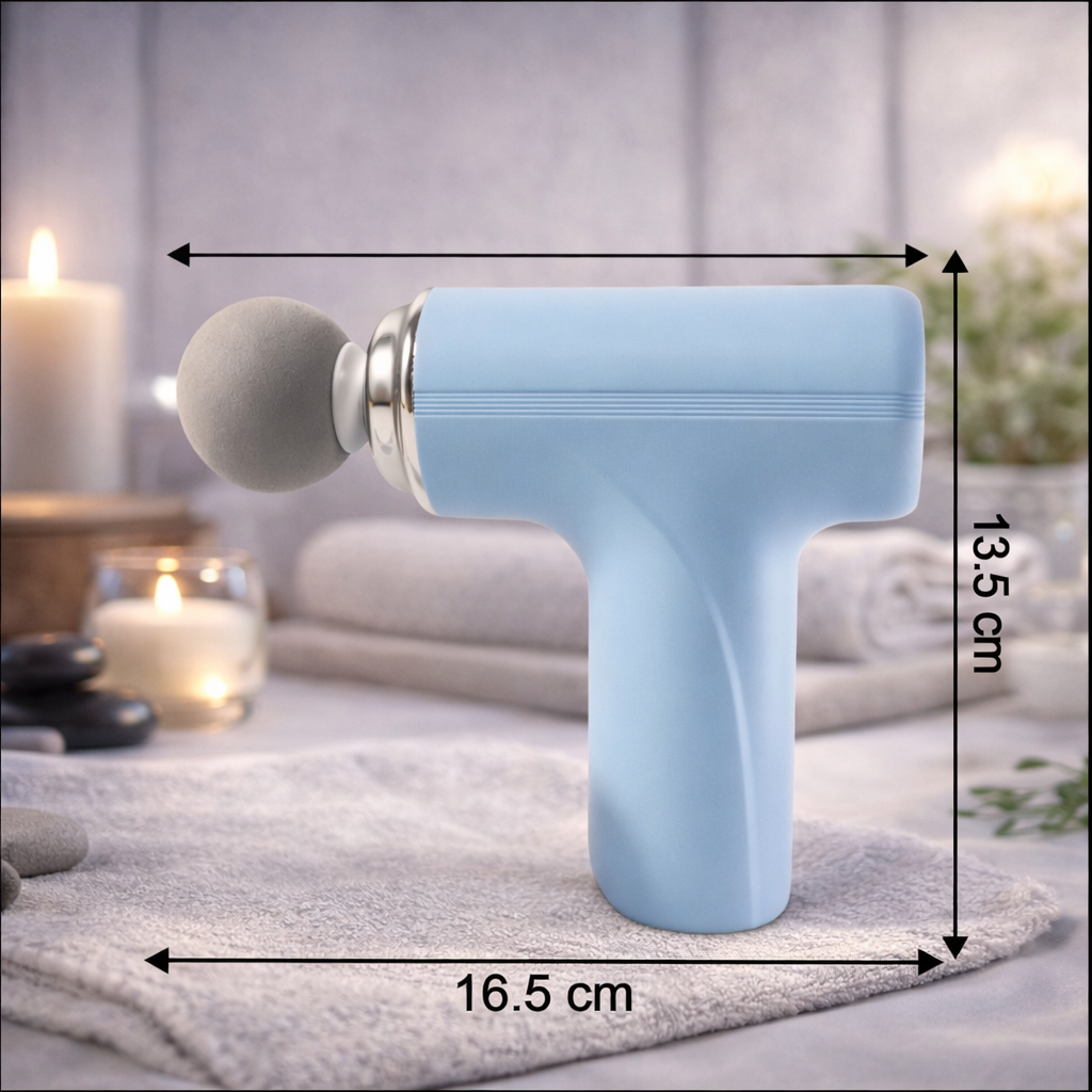 Portable Muscle Massage Gun – Deep Tissue Percussion Massager with Multiple Heads for Gym Recovery & Pain Relief