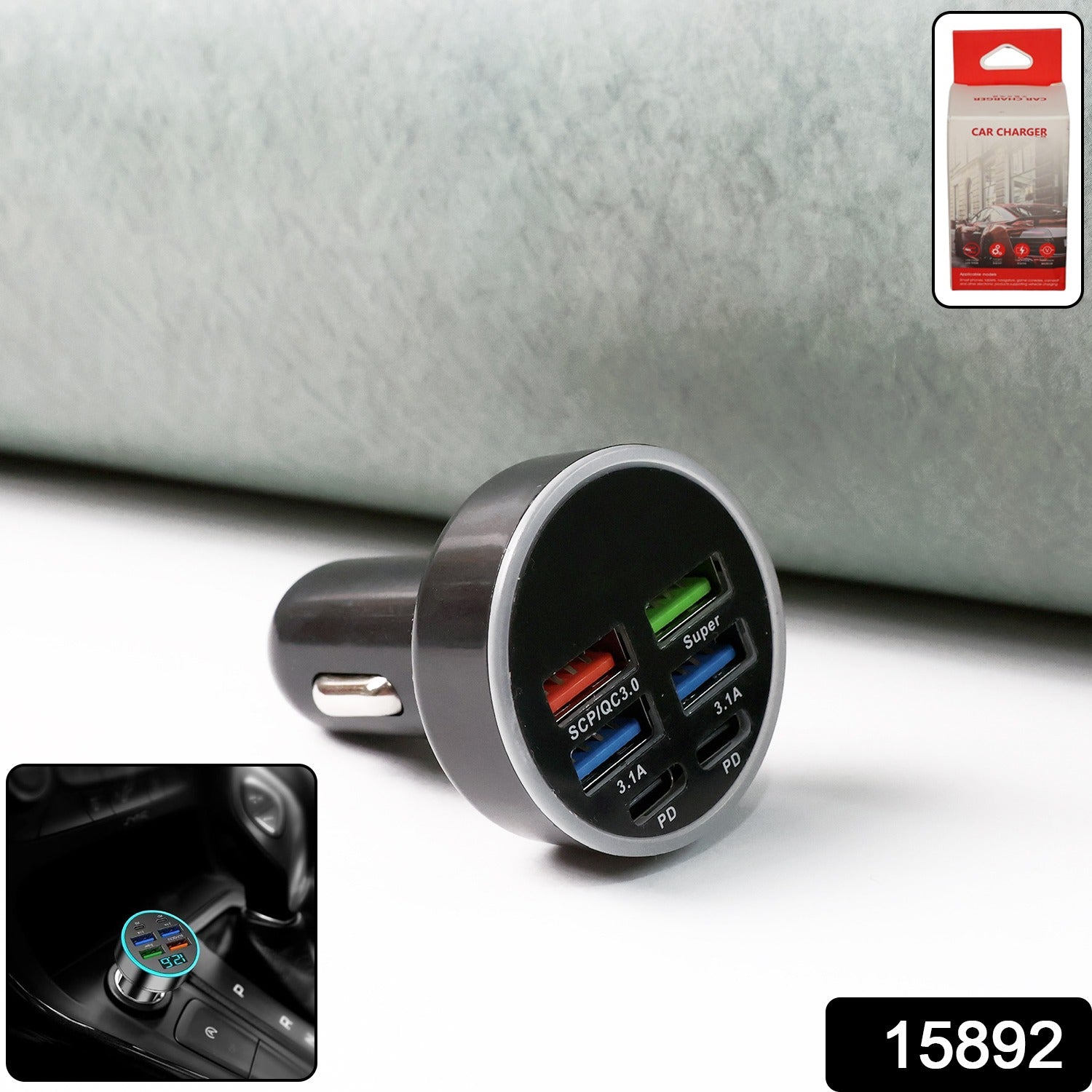 Multi-port Fast Car Charger For 12v24v Vehicles 4-usb Smart Adapter