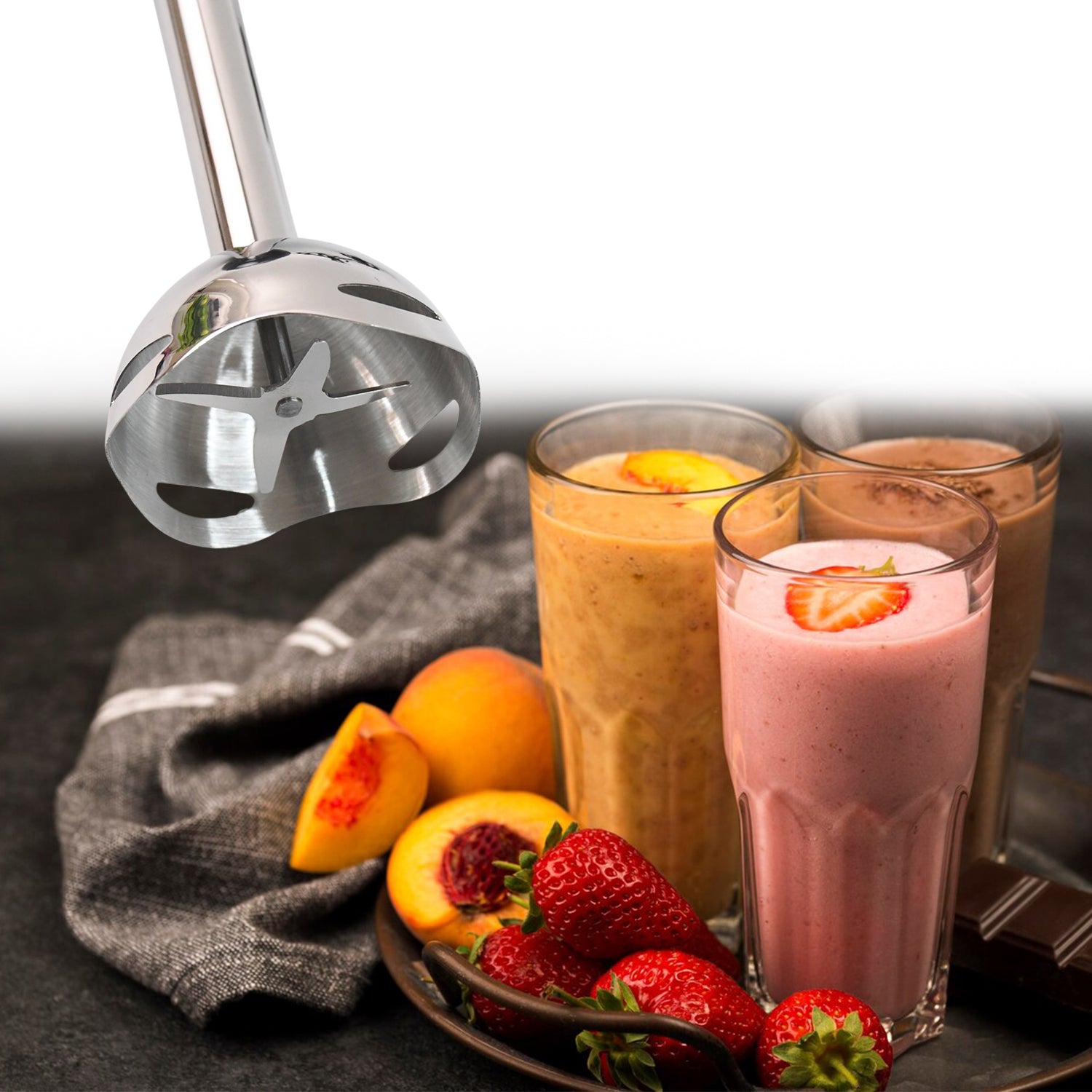 Stainless Steel Handheld Emulsion Blender With Four-blade Blade (1500w 1 Pc)