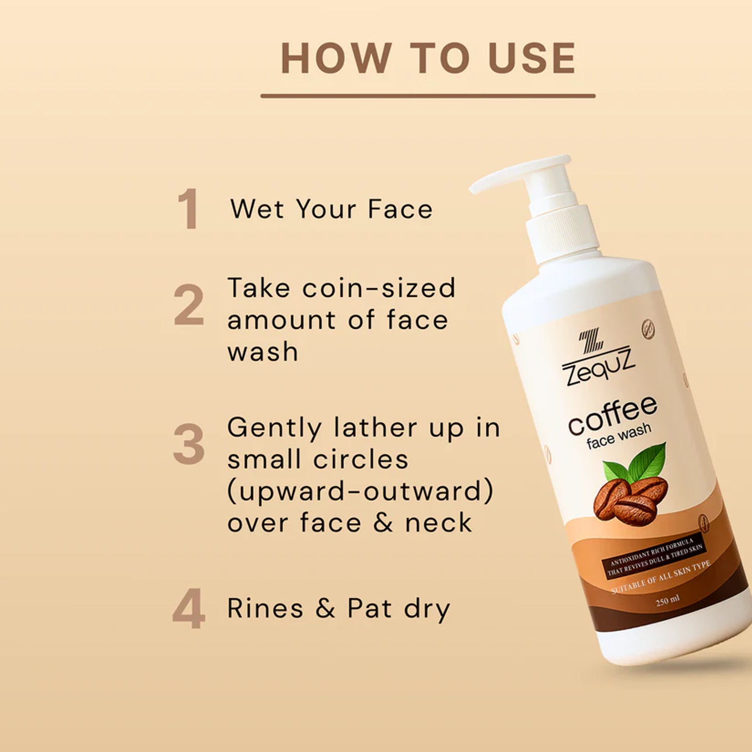 Zequz Coffee Face Wash - (1 Pc 250 Ml)