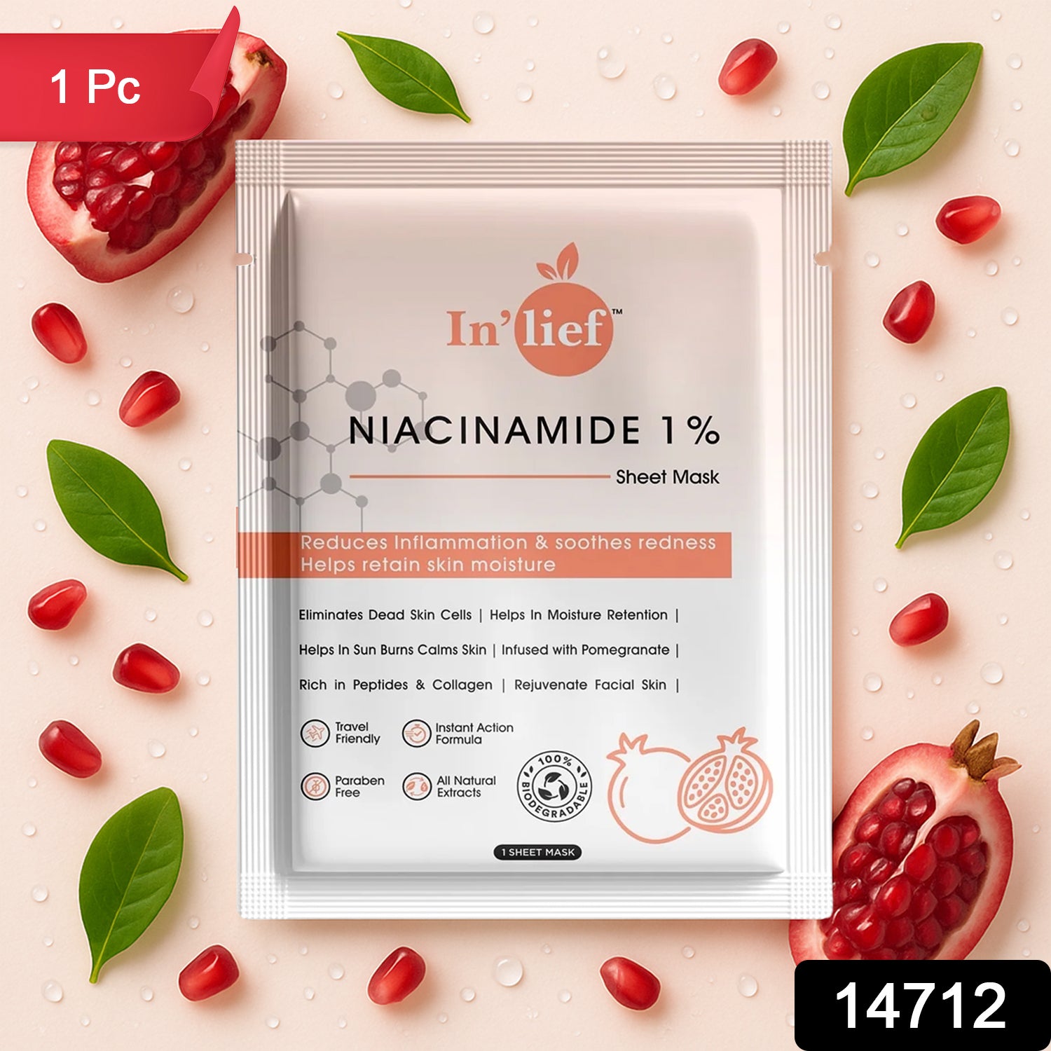 Inlief Niacinamide 1 Hydrating Calming Facial Sheet Mask (1 Pc)