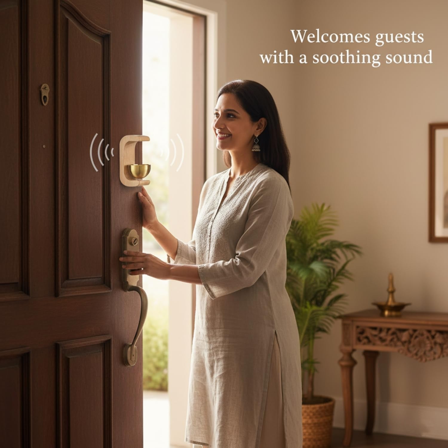 Zen Bell For Meditation With Wooden Stand (1 Pc)