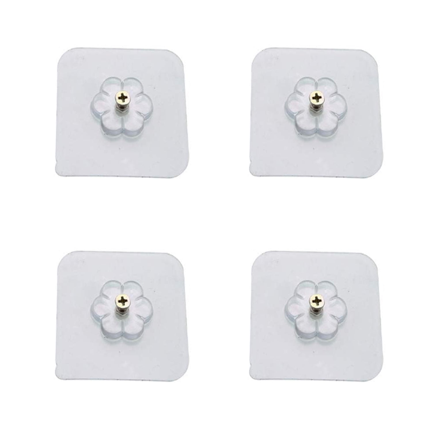 Self Adhesive Hooks Sticker Screw Nut And Bolt Type (4 Pcs Set)