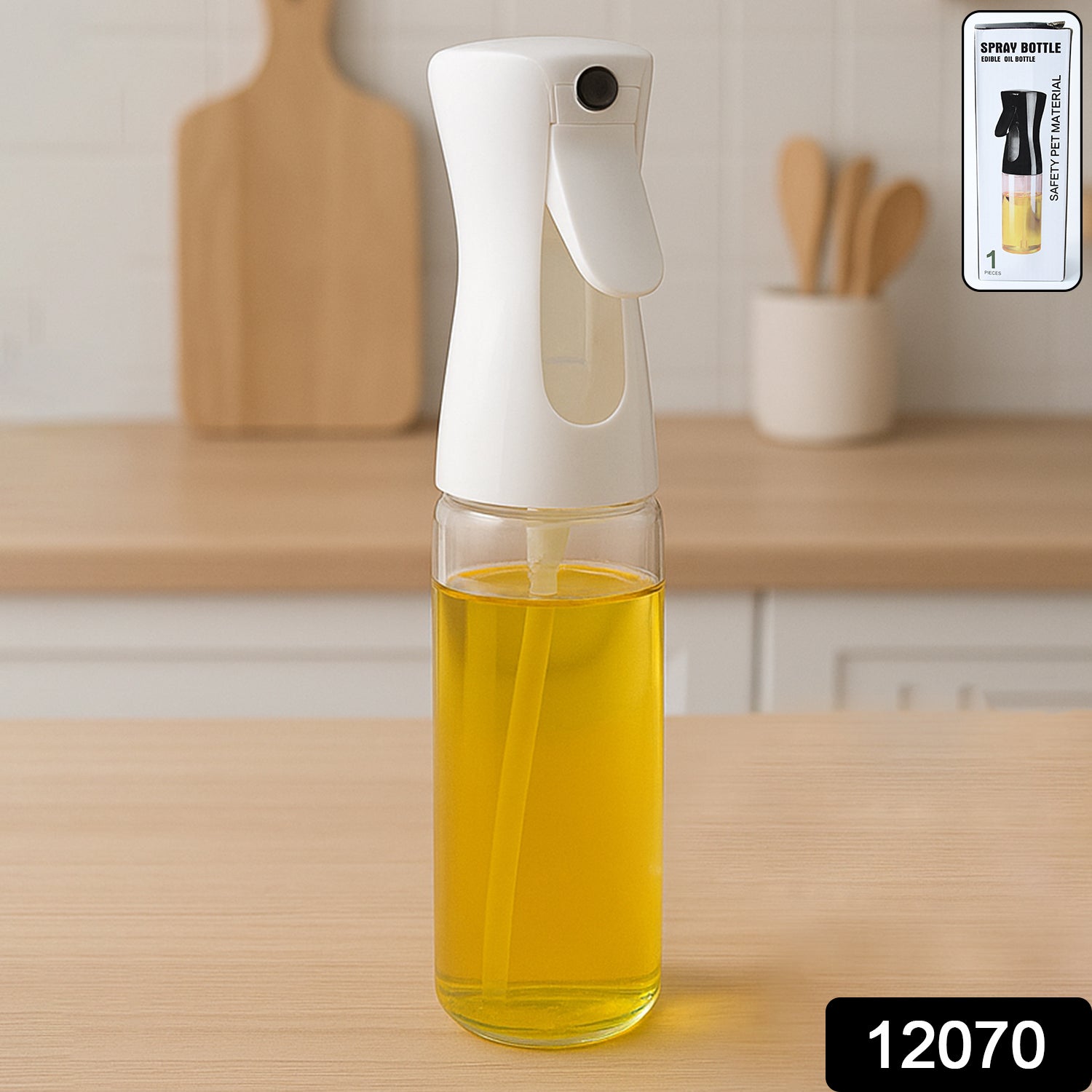 Glass Oil Spray Bottle - Versatile Kitchen Gadgets (250 Ml Approx With White Box)