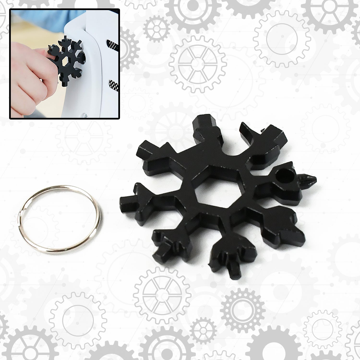 Durable Portable 18 In 1 Snowflake Multi-tool Snowflake Bottle Opener Flat Phillips Screwdriver Kit Wrench