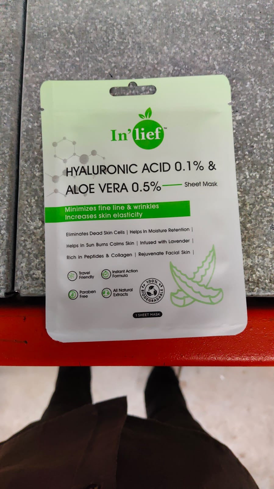 Inlief Hyaluronic Acid 0.1 Aloe Vera 0.5 Hydrating Facial Mask (1 Pc)