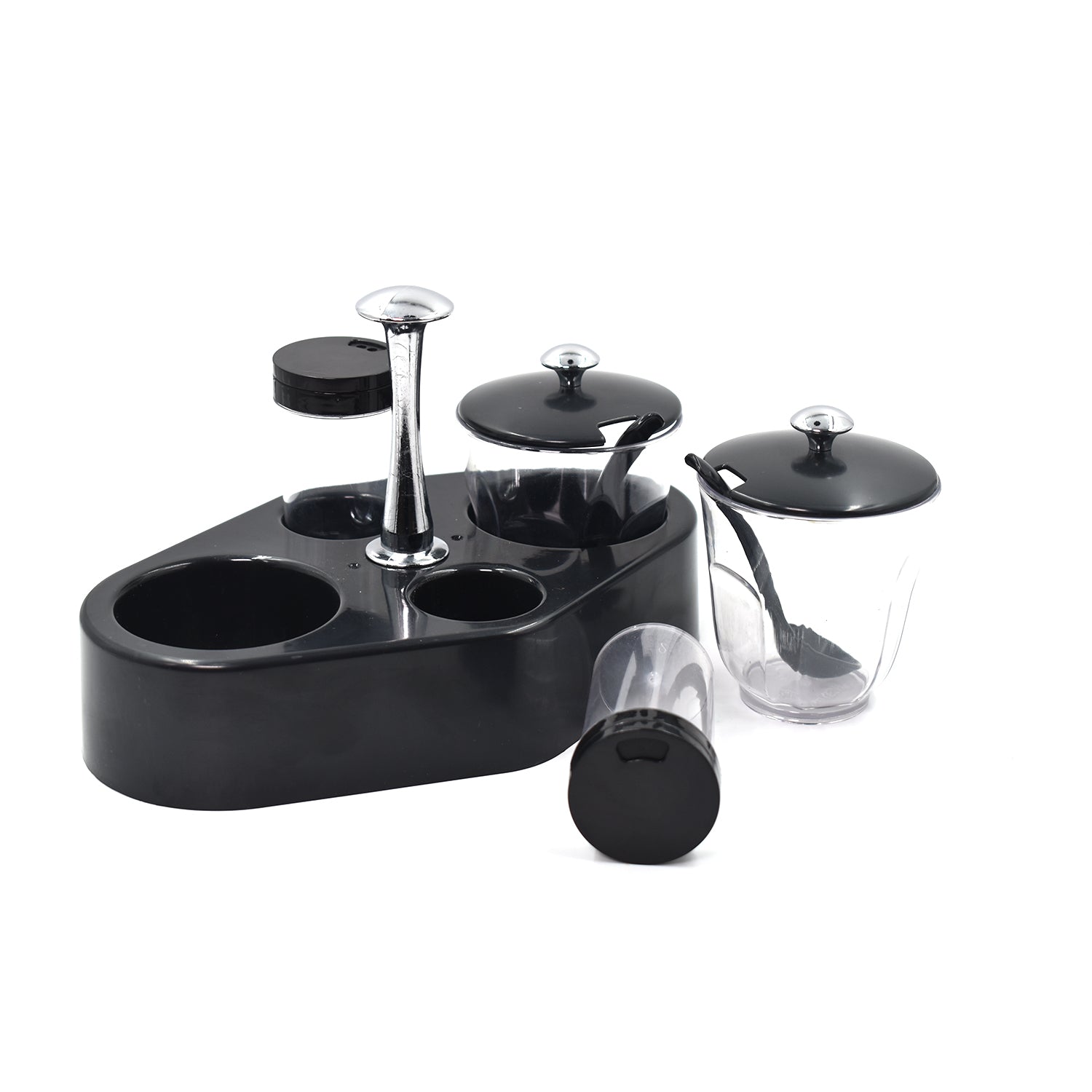 8122 Ganesh Rendy Condiment Set For Kitchen Transparent Jar For Easy To Access Spice 1 Piece Spice Set (Plastic)