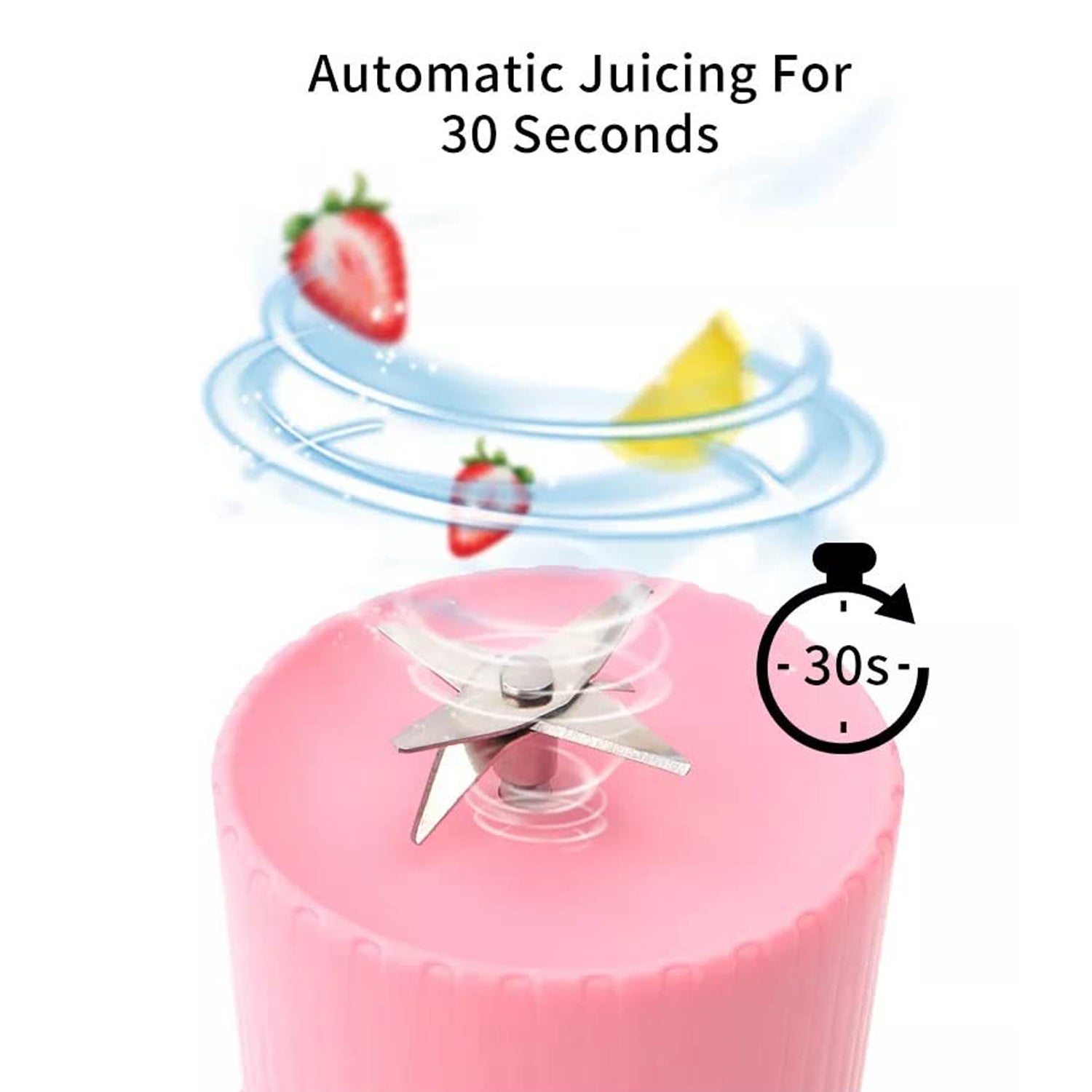 5334a Blender Portable Juicer For Smoothie Juice Vegetable Shakes With 6 Blades Wireless Charging Mini Personal Size Mixer Bottle Grinder 420 Ml Multicolor