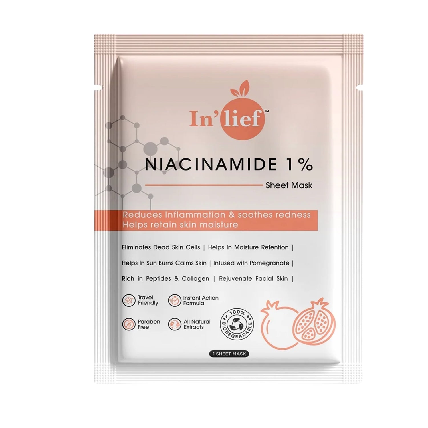 Inlief Niacinamide 1 Hydrating Calming Facial Sheet Mask (1 Pc)