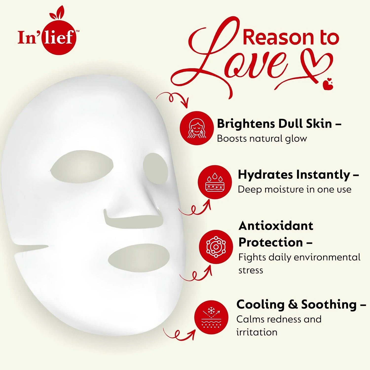 Inlief Vitamin C 0.5 Hydrating  Brightening Facial Sheet Mask (1 Pc)