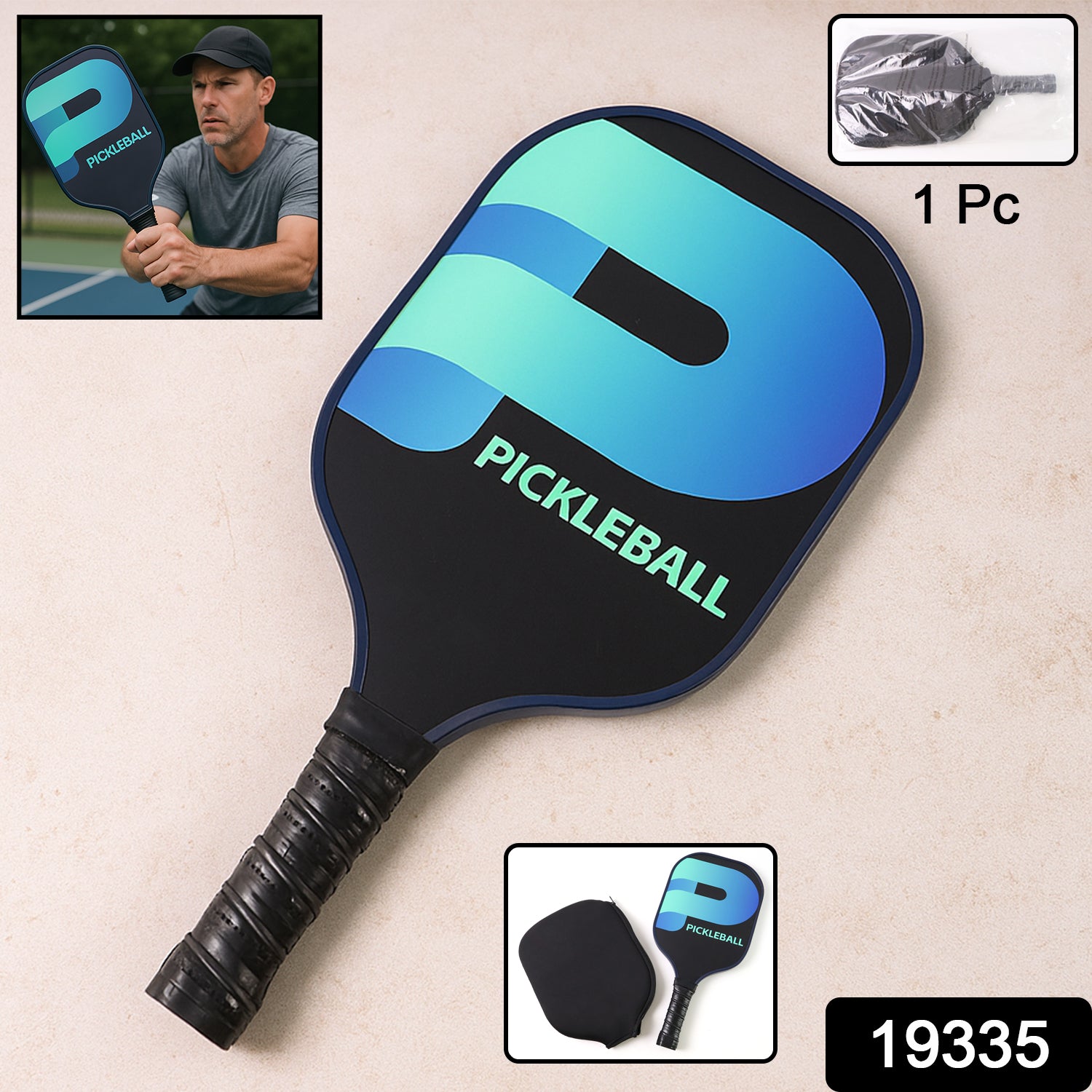 Konex Professional Fiberglass Pickleball Paddle With Cushion Grip Handle