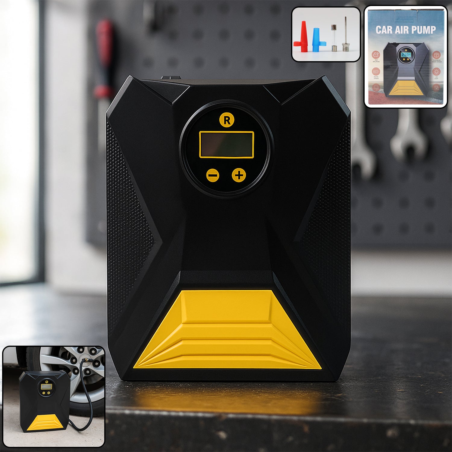 Mini Digital Portable Car Tyre Air Compressor - (1 Pc)