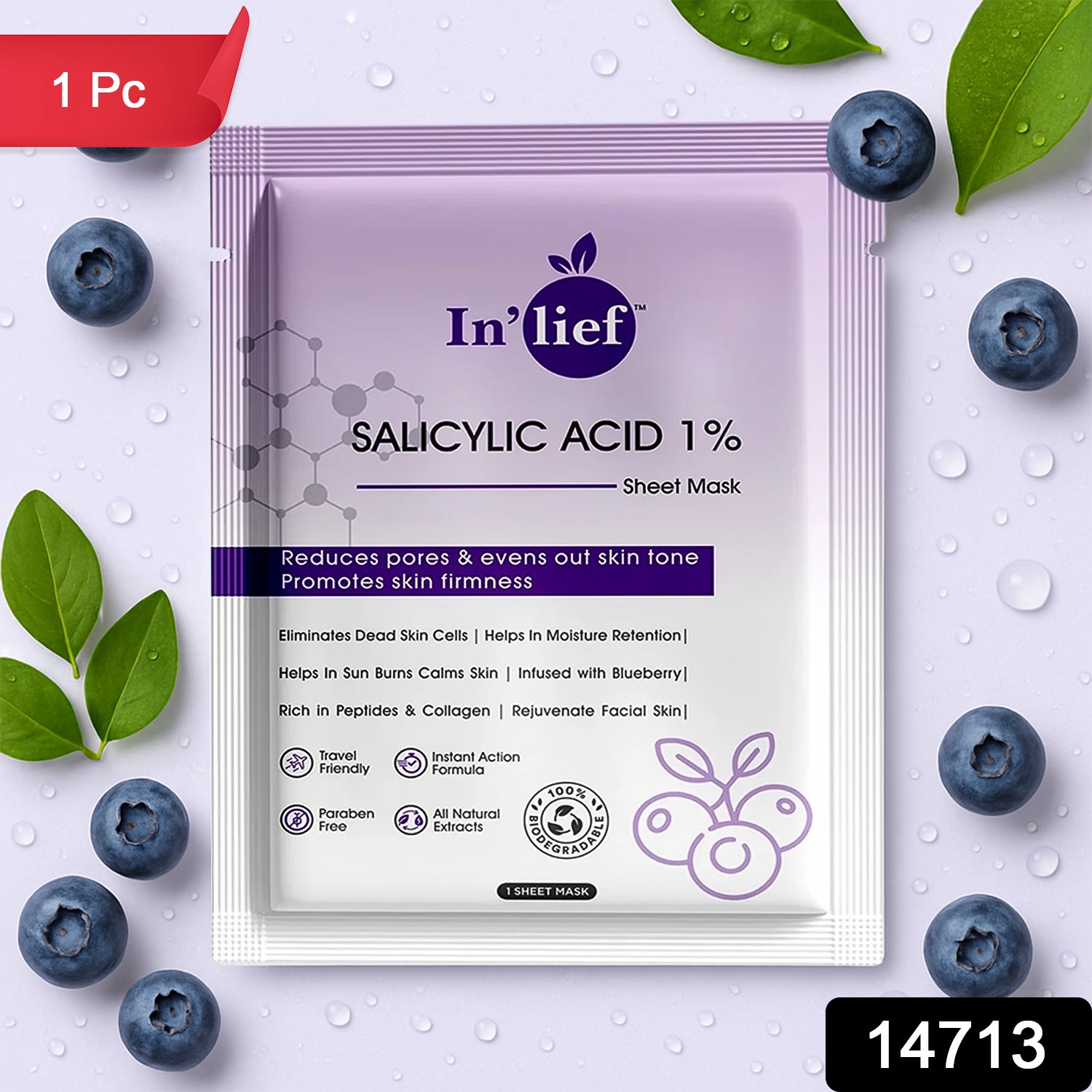 Inlief Salicylic Acid 1 Clarifying  Pore-refining Facial Sheet Mask (1 Pc)