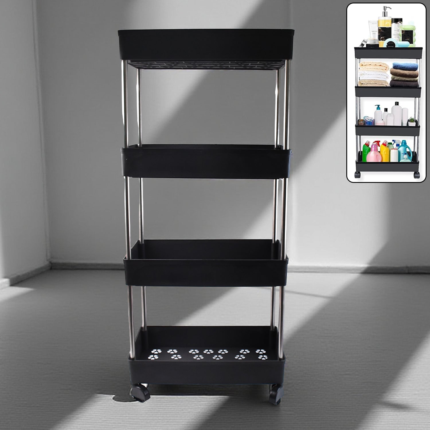 Movable Storage Rack Trolley