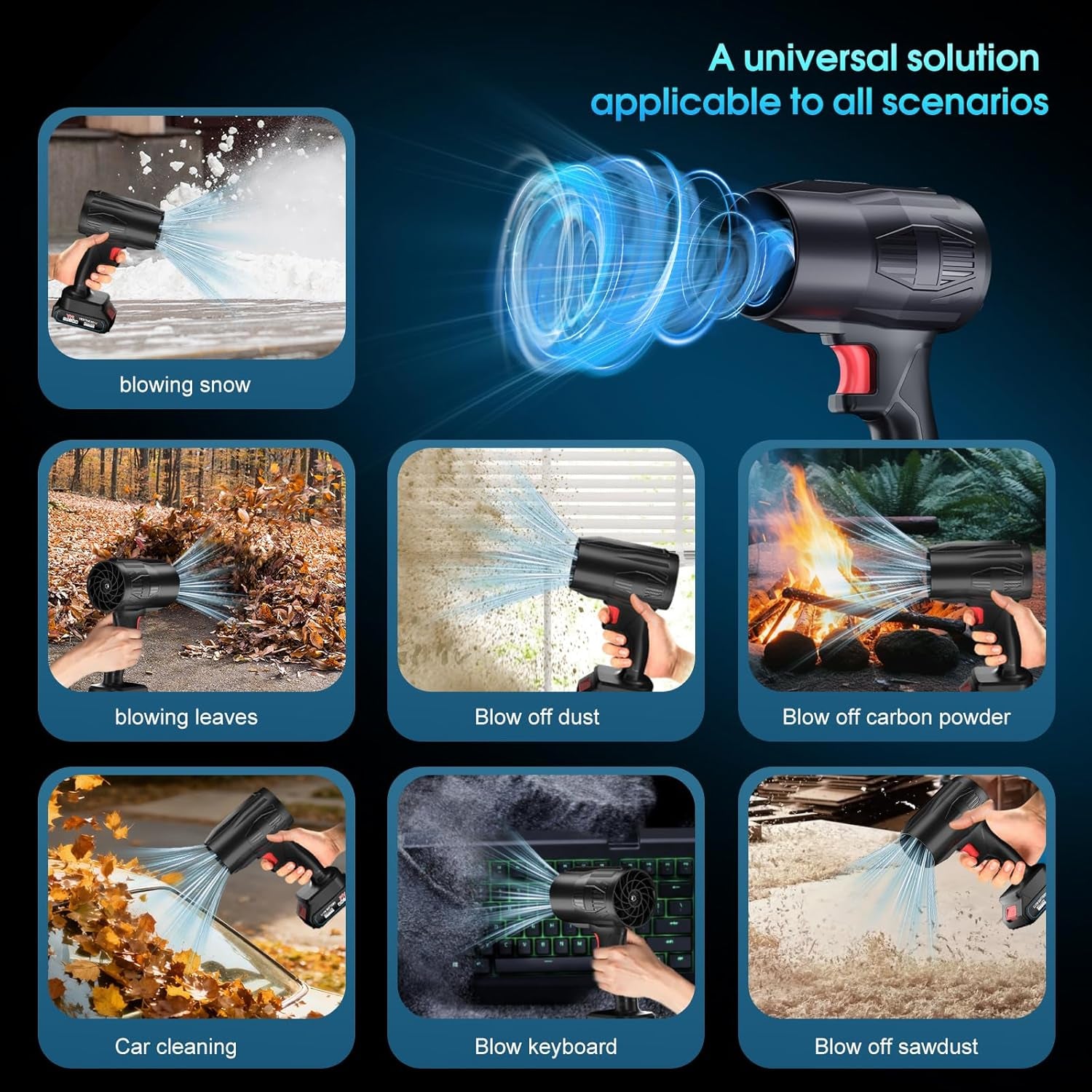 High-power Cordless Leaf Blower Fan With Rechargeable Battery (1 Pc)